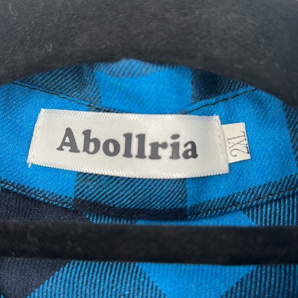 Abollria blue black plaid womens flannel size 2XL - Picture 4 of 9